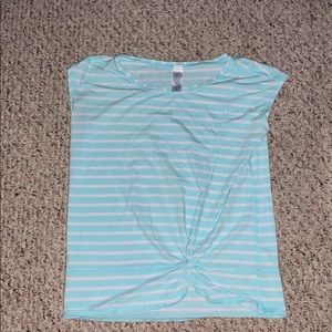 striped blue and white ivivva shirt size youth 12